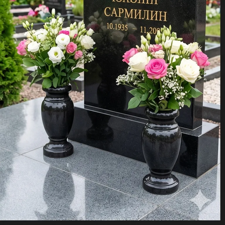 Гранитные вазы для цветов на участке в Иркутске