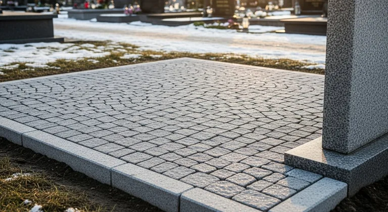 Брусчатка с гранитным цоколем по периметру, образец ПМ013 в Иркутске