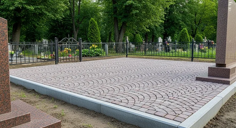 Гранитная плитка ёлочкой на участке, образец ПМ021 в Иркутске