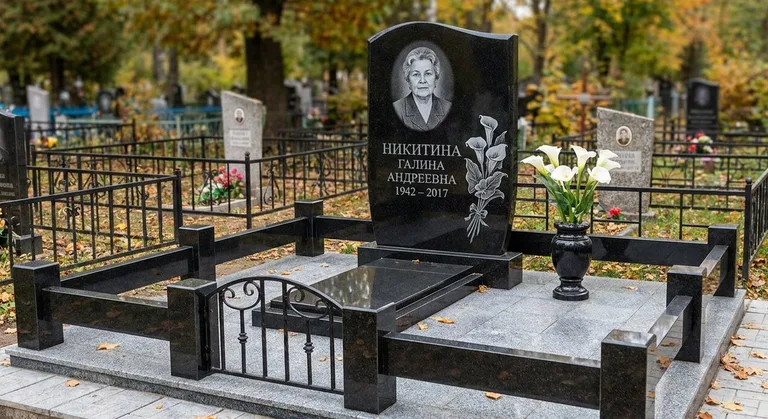 Памятник с гравировкой калл — выполненная работа «Никитина» в Иркутске