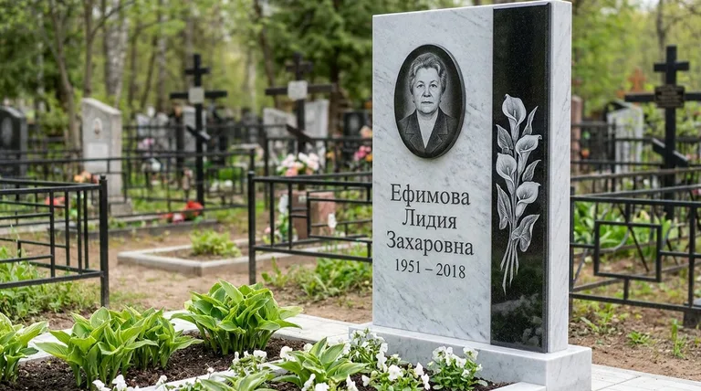 Памятник с гравировкой калл — выполненная работа «Ефимова» в Иркутске