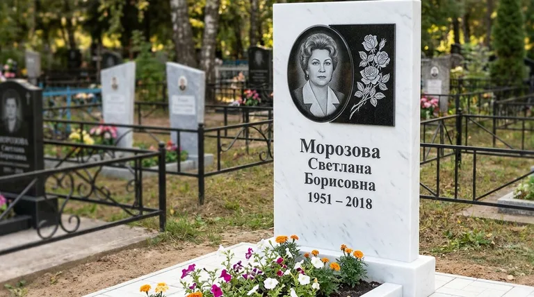 Памятник с гравировкой роз — выполненная работа «Морозова» в Иркутске