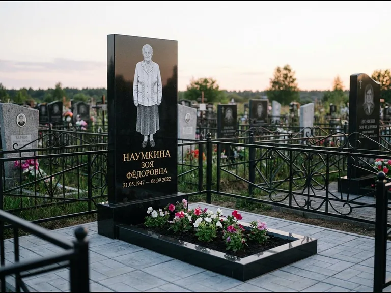 Гравировка портрета на чёрном граните — выполненная работа 18 в Иркутске