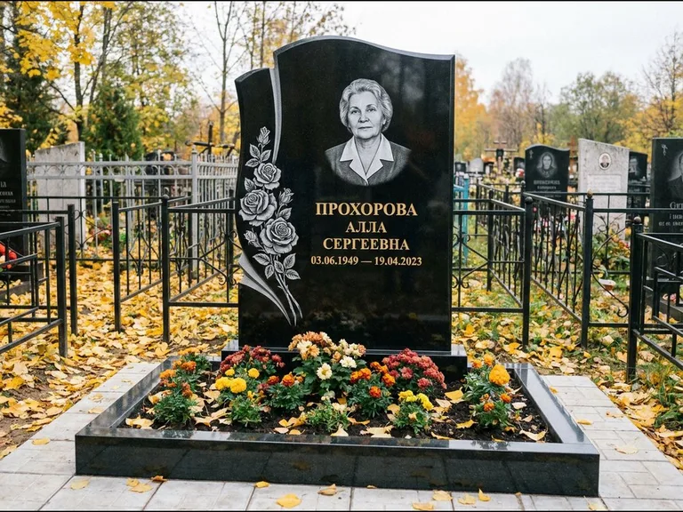 Гравировка портрета на чёрном граните — выполненная работа 20 в Иркутске