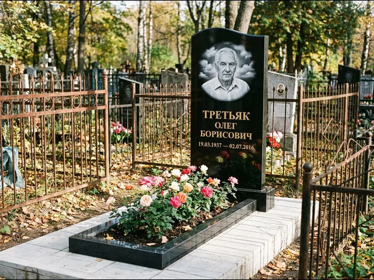 Гравировка портрета на чёрном граните — выполненная работа 23 в Иркутске