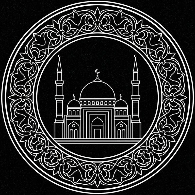 Эскиз: В медальоне — круглый медальон с восточным кантом в Иркутске