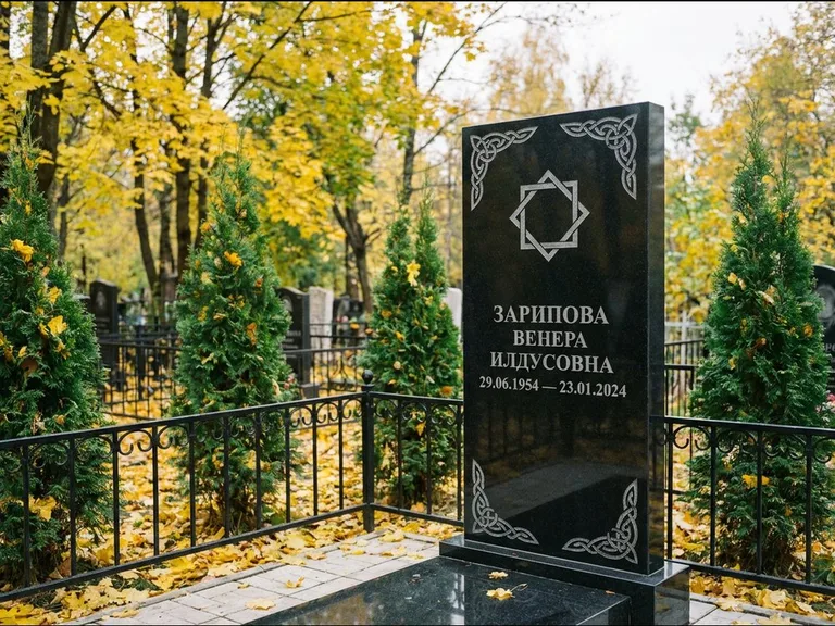 Мусульманский памятник — руб аль-хизб с восточной плетёнкой, работа «Зарипова» в Иркутске