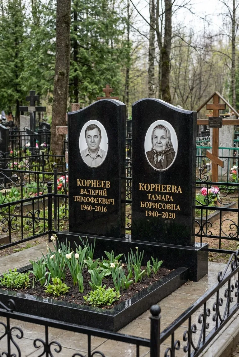 Аллея на Юго-Западном кладбище в Воронеже