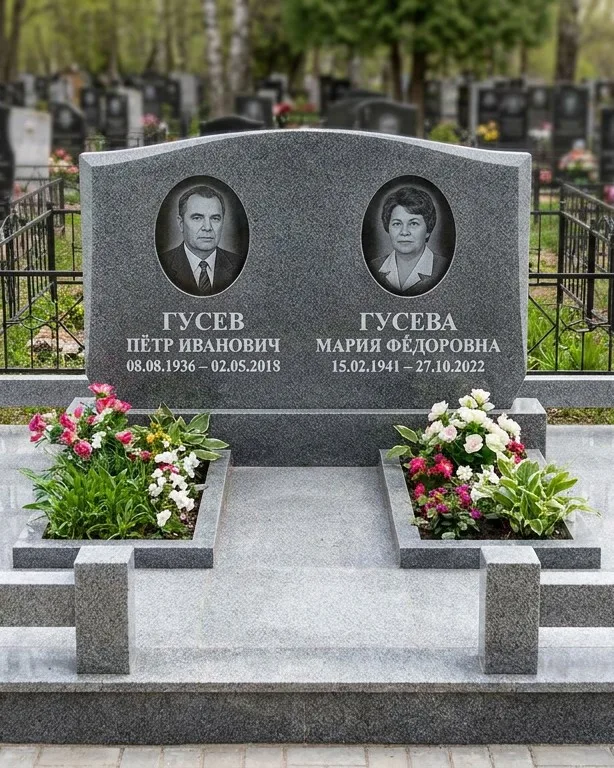 Памятник под ключ из белого мрамора в Иркутске