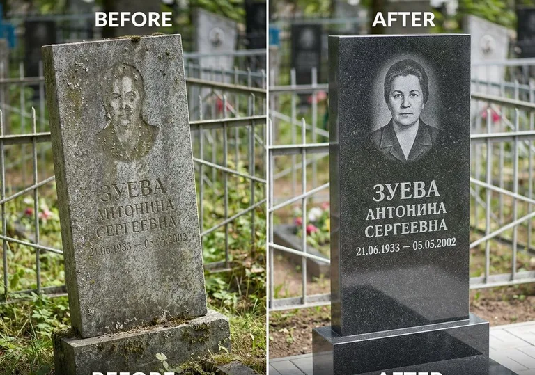 Восстановление сколов кромки гранита: до и после в Иркутске