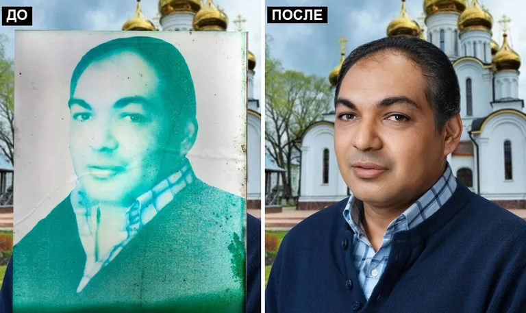 Ретушь фото на памятник — цветокоррекция и колоризация: до и после в Иркутске