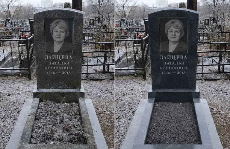 Диптих №10: белый мрамор — убраны жёлтые подтёки, восстановлена белизна стелы в Иркутске