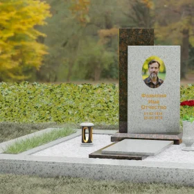 Вертикальный гранитный памятник на могилу П114 - П114