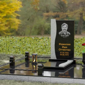 Вертикальный гранитный памятник для одного П125 - П125