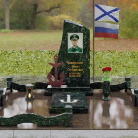 Гранитный вертикальный памятник на одного - П189