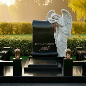 Гранитный или мраморный православный памятник - ПН393
