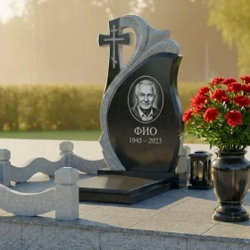 Элитный Гранитный памятник с православным крестом - ПН478