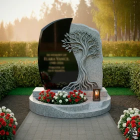 Гранитный светский вертикальный памятник ПН614 - ПН614