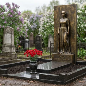Бронзовый мемориал с резной фигурой в полный рост