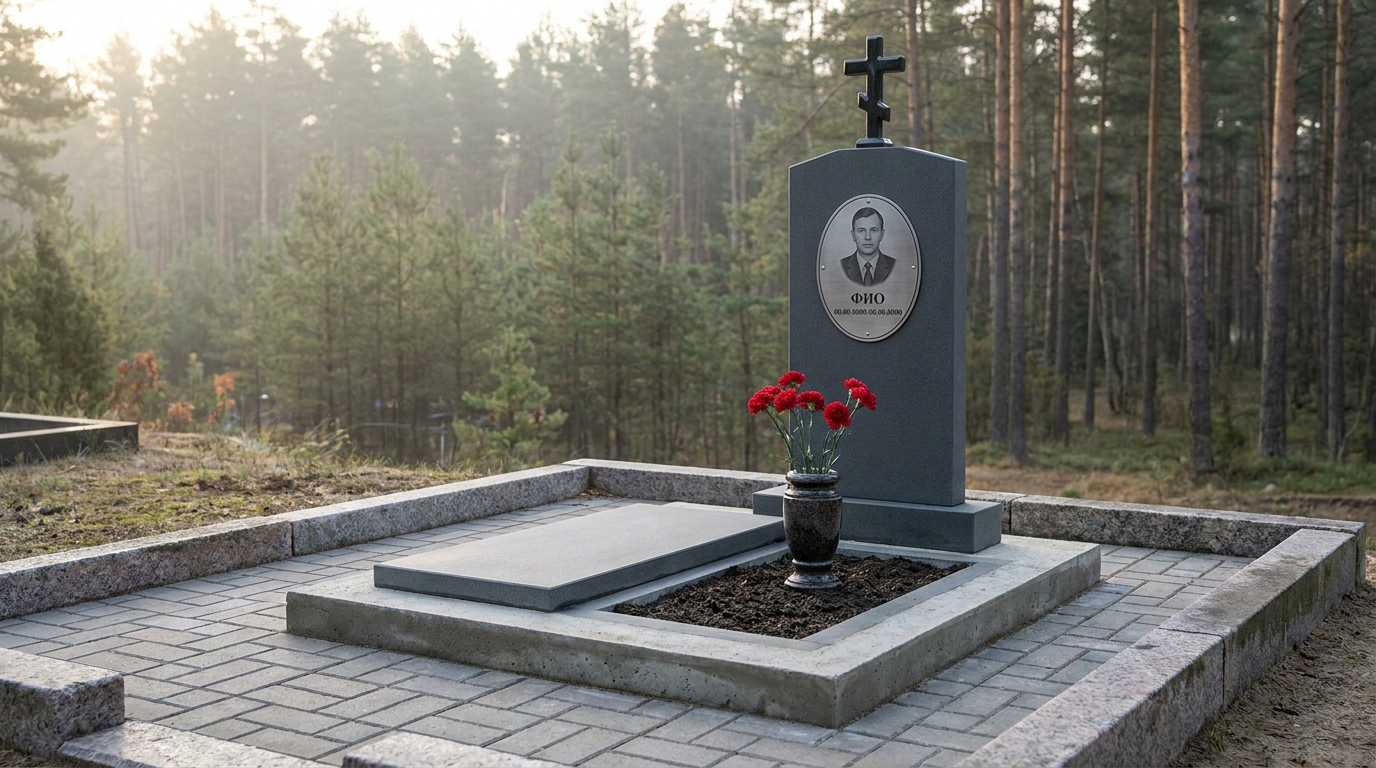 Пример дизайна: Памятник из полимера с крестом