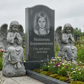 Детский памятник с двумя ангелами