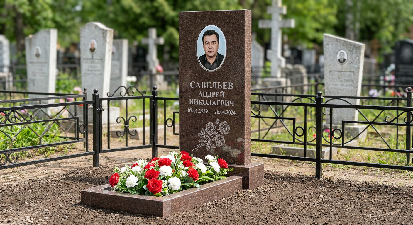 Пример дизайна: Памятник с розой из дымовского гранита