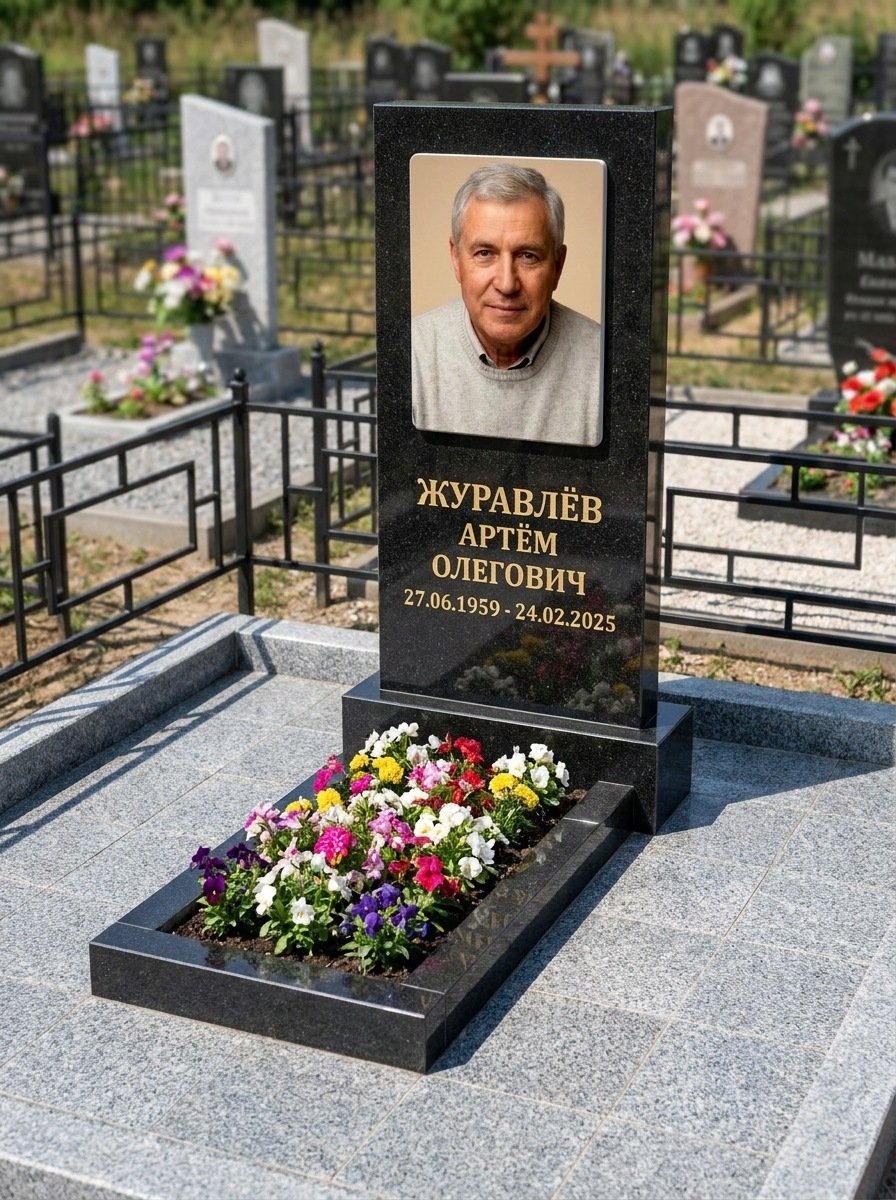 Портрет на памятнике в Иркутске — Выцветшее фото восстановили — керамогранит 180×240 мм